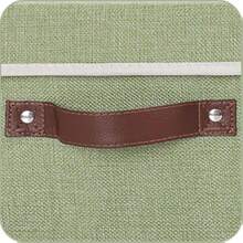 Free Shipping ANMINY Storage Bin With Lid Storage Boxes With PU Leather Handles PP Plastic Board Decorative Foldable Lidded Cotton Linen Fabric Home Cubes Baskets Closet Organizer Container - Green, Small Size