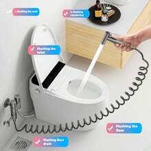 1pc Toilet Spray Gun Companion One In Two Out Function Outlet Angle Valve Toilet Woman Washing Machine Booster Spray Gun Household Angle Valve Flusher