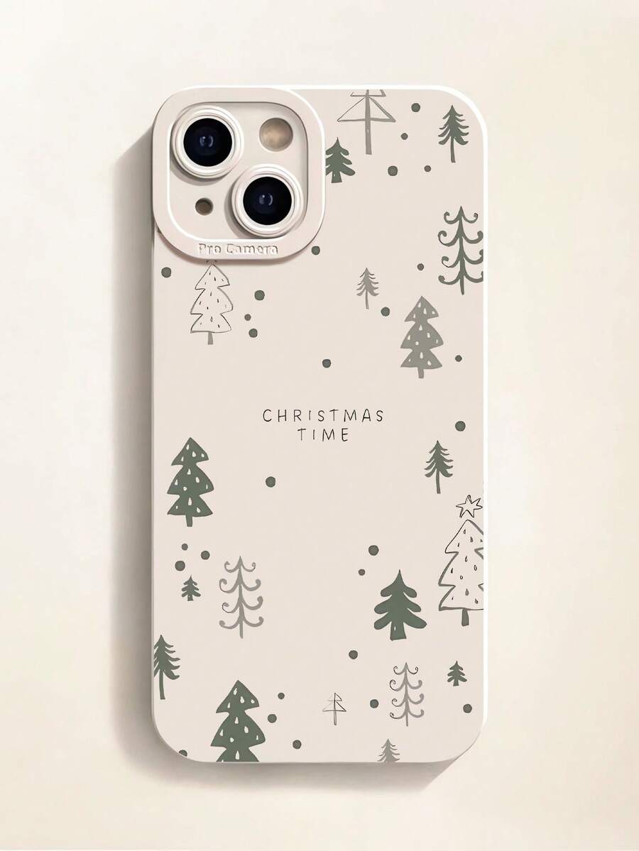 1 pieza Funda de teléfono suave con patrón de árbol de Navidad personalizado de moda, cobertura total, blanco lechoso, anti-huellas dactilares, compatible con iPhone 16 ProMax/16/16 Pro/16 Plus/11/15/15 Pro/15 ProMax/12/13/14 ProMax/XS/XR/11 Pro/11 ProMax/12 Pro/12 ProMax/13 Pro/13 ProMax/7 Plus/14 Pro/14 ProMax/14 Plus/7 Plus/8 Plus/8/SE2/12 Mini/13 Mini - Multicolor - Ver 1