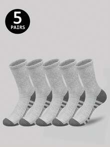 2/5/10/20 Pairs Of Men's Striped Print Mid-Calf Socks, Spring And Summer Set, Casual And Comfortable Socks, Suitable For Daily Wear, Simple Men's Socks Suitable For All Seasons, Sports Simple Style Mid-Calf Socks, Fall