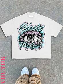 (220 Cotton T-Shirt) Men's Summer Round Neck Short Sleeve Casual Cotton With  Print - Trắng-2 - Xem 1