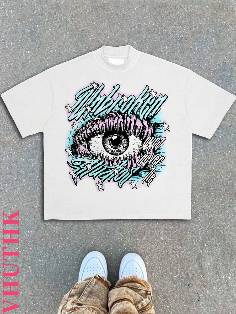 (220 Cotton T-Shirt) Men's Summer Round Neck Short Sleeve Casual Cotton With  Print - Trắng-2 - Xem 1
