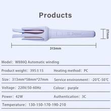 Ferro de Ondular Automático com 3 Configurações de Calor, Rotação de 360°, Adequado para Penteados: Ondas Pequenas, Ondas Grandes, Volume