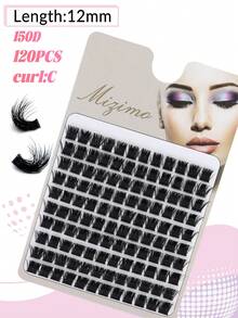 120 peças/168 peças Cílios Postiços Pretos DIY, Cílios Falsos de Vison 150D, Cílios em Cachos Grossos, Extensão de Cílios em Cachos com Enrolamento C/D, Cachos de Cílios, Cílios Individuais, Cílios, Cílios Falsos