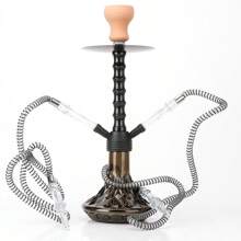 1 套经典亚克力水烟壶、单/双管水烟管、便携式水烟碗及零件，无需电力 - 黑色 - 查看 15