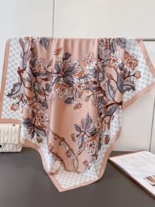 1 pieza Diseño lujoso con estampados florales Pañuelo cuadrado de mujer para primavera y verano de twill, versátil como diadema, accesorio de moda para protección solar, chal, adecuado para viajes, pañuelo bohemio, regalo, accesorio y uso diario al aire libre, decoración elegante para bolsos.