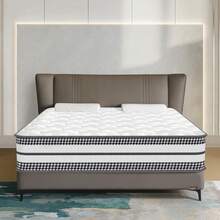 Materasso 90x200 cm Memory Foam Materasso Letto, Altezza 28 cm Rigidità H3, Materasso a Molle Insacchettate 8 Zona, Lusso, Antiacaro, Ergonomico - Bianco - Visualizzare 1
