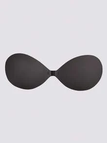 Adhesive Invisible Push-Up Bra - Strapless With Clear Halter Strap For Backless & Wedding Dresses - Black - View 3