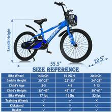 Kids Bike, 14 16 20 Inch Kids' Bicycles With Training Wheels/Kickstand For Boys And Girls Ages 3-12 Years, Sports Bicycle For Kids, Easy Assembly, Multiple Color Option - Blue - View 7