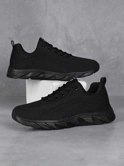 2025 Men's Casual Sneakers, Soft Sole Running Shoes, Black Athletic Shoes, All Season, Size 38-47 2000s Style Valentine's Day Ideas