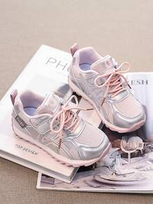 Kids' Sports Shoes, New Spring/Autumn Leather & Mesh Patchwork Casual Shoes, Outdoor Low-Top Sneakers For Big Children