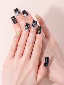 半固化凝胶指甲贴，果冻米色，16 片凝胶指甲贴，贴纸，需要紫外线照射，沙龙品质，持久