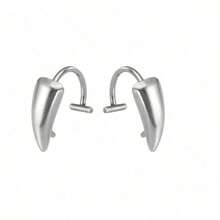 2pcs Halloween Zombie Teeth Vampire Teeth Costume Props Lip Ring Exaggerated Gothic Style Stainless Steel Fake Lip Piercing Stud Ring With Sharp Teeth Design Body Jewelry - Multicolor - View 2
