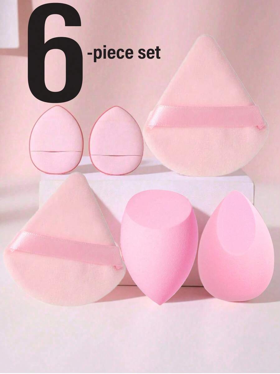 6 Stücke/Set Make-up Schwamm Set, Samt Puderquaste, Abdeckstift Schwamm, Make-up Quaste, Make-up Blender, Make-up Werkzeuge