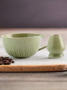 2件带嘴陶瓷碗、宋代抹茶碗、抹茶打蛋器、抹茶刷、抹茶搅拌工具套装、窑烧餐具套装、返校套装、节日礼品套装