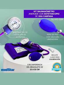 Aneroid Sphygmomanometer Kit With Single-Bell Stethoscope FULL COLOR (Purple) - Purple - View 2