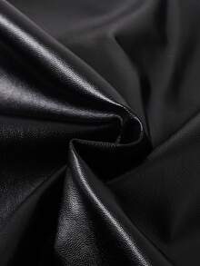 青少年男孩时尚街头摩托车 PU 皮革长袖翻领夹克，加厚保暖衬里外套，适合大童，秋冬