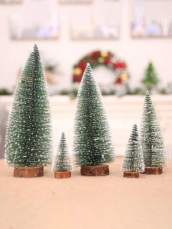 1棵迷你人造圣诞树 - 非常适合桌面和家居装饰 - 松木底座上缠绕着剑麻绳的雪松 - 是圣诞节和新年装饰的理想之选 - 节日用品，适用于圣诞装饰、圣诞树、冬季房间装饰、家居圣诞礼物等。