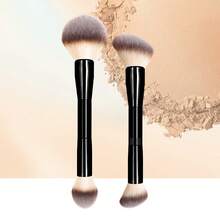 2pcs Dual-Ended Multi-Functional Makeup Brushes, Soft & Fluffy, Durable ABS Handle, Powder, Blush, Highlighter, Contour Brushes, Travel Friendly Cosmetic Tools