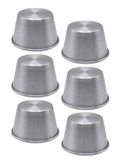 6 Moldes Flaneros Grandes, Para Postres Individuales, Mini Pasteles, 10 x 6.3 x 7cm, Aluminio. Repostería, moldes para hornear.