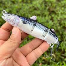 1 pezzo Esca da pesca bionico da 5,9 pollici - 1,16 once, a 4 segmenti, adatto per acqua dolce e salata, galleggiante multi-snodato, adatto per salmone, pesce gatto, persico trota e persico di fiume
