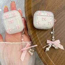粉色树脂蝴蝶无线蓝牙耳机壳适用于 Apple 4/3/Pro/Pro2，防摔蓝牙耳机保护壳带蝴蝶吊坠，送给女朋友的礼物 - 粉紅蝴蝶 - 查看 5