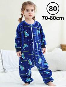 MICHLEY 1号婴儿卡通圣诞睡袋，长袖拉链款，可爱舒适，男女通用设计，适合日常使用，秋冬季 - 彩色 - 查看 18