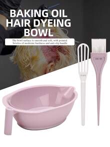 3pcs Salon Hair Dyeing Set Multi-Color Mixing Bowl Comb Brush Accessories For Barbershop Hair Coloring Tools - Multicolor - View 1