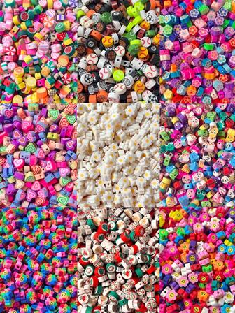 100 颗/包各种可爱软粘土珠，适合制作手链和项链