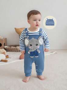 Baby Boys T-Shirt Co-Ords - 藍色 - 查看 3