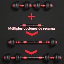 Mancuernas para ejercicios, Juego de mancuernas ajustables, 15KG, Mancuernas para hombres, Mancuernas para mujeres, Se pueden usar como Barbells, Kettlebells, Push-up Racks, Juegos de Fitness de Barbells y Mancuernas con varillas de conexión - 1 - Ver 5