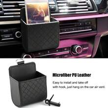 Yosoo Coche Auto Respaldo Interior Aire Ventilación Celular Organizador bolsa bolsa caja almacenamiento ordenado moneda bolso estuche con gancho (negro) - Negro - Ver 2