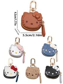 Sanrio 1 قطعة سانريو مفتاح كيتي القطة الكرتونية الجميلة، قلادة كيتي، جودة عالية من الجلد الصناعي، إكسسوار عصري للحقائب، هدية متنوعة للأحباء والعائلة والمعلمين والزملاء والجيران