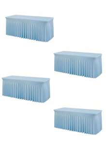 1 pieza Mantel de mesa de tela de espándex blanco, resistente a las arrugas y lavable, se ajusta a mesas de comedor rectangulares, funda elástica para mesa de patio, adecuada para bodas, banquetes, fiestas, estilo Ins de lujo, mantel elástico blanco para hotel, banquete, cumpleaños, conferencia