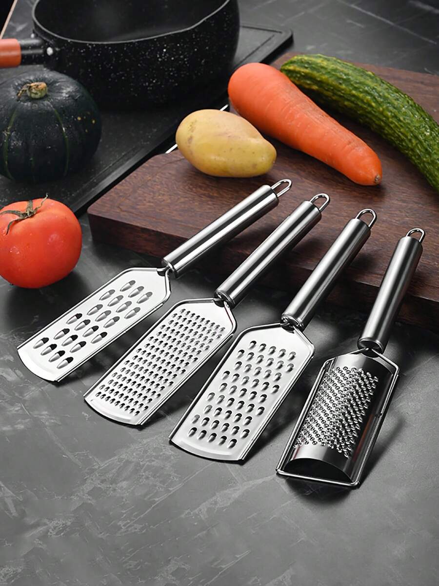 1 件装多功能便携式不锈钢柠檬刨丝器和奶酪磨碎器 - 非常适合手动磨碎姜和切丝蔬菜 - 创意厨房小工具，适合家庭烹饪 - 彩色 - 查看 1