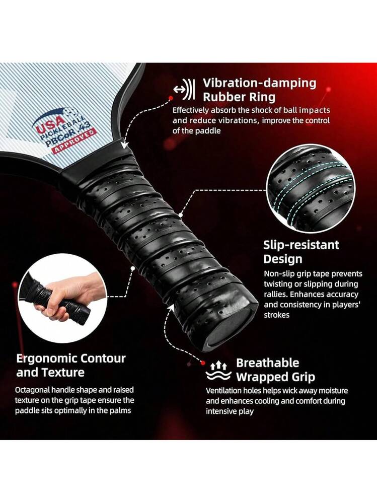 BAGAIL Pickleball Paddles, USAPA Approved Fiberglass Surface Pickleball  Set, Lightweight Pickle Ball Rackets With 4 Balls, 1 Bag, Designed In  California For Traction And Stability | SHEIN USA