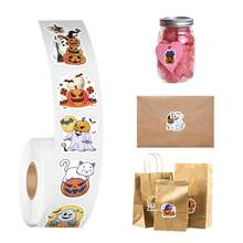 500 Peças Rolo de Adesivos de Halloween, Adesivos Impermeáveis de Vinil para Feriados, Jornalismo, Laptop, Para-choque, Skate, Garrafas de Água, Computador, Telefone Celular, Suprimentos para Festa de Halloween