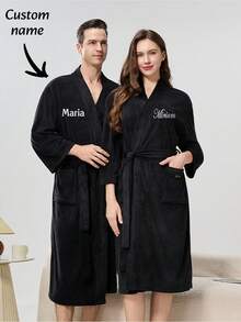 1 chiếc khăn tắm cá nhân hóa tùy chỉnh dành cho các cặp đôi, áo choàng tắm cho khách sạn, thẩm mỹ viện, áo choàng tắm cùng kiểu dáng cho nam và nữ, áo dài ngủ mặc nhà, trang trí, cá nhân hóa, dùng trong nhà, kỷ niệm, Ngày của Mẹ, sinh nhật, đám cưới, khăn tắm phòng tắm, khăn tắm cho thẩm mỹ viện, khách sạn, thể thao, đồ dùng thiết yếu trong nhà, khăn tắm, tình yêu vĩnh cửu, sang trọng tinh tế, phụ kiện trang trí bánh kem - bộ đồ ngủ đôi màu trơn - Xem 2