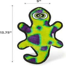Outward Hound Durablez Stuffing-Free Squeaky Interactive Dog Toy, Tough Plush, Gecko, Green, Large - ColorB - 查看 6