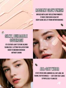 Misslyn Fondotinta Skin Glow, fondotinta opaco a lunga durata e traspirante - fondotinta opaco dalla copertura completa impermeabile, antitraspirazione, senza olii, senza imperfezioni, senza appesantire, texture liquida, ideale per feste, spiaggia, viaggi, campeggio, all'aperto, regali, moda, Capodanno, cosplay, festival, campus, scuola, atmosfera gioiosa, Capodanno cinese, vegano, senza crudeltà