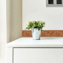 1 Roll 3D Flower Leaves Vine Pattern Relief Romantic Special Design Skirting Line Sticker, Peel Stick Foam Molding Trim Self Adhesive, XPE Foam Material Self-Adhesive Crashproof Wall Sticker, Minimalist Modern Style Home Decor Wall Decor Room Decor Stickers - White - View 5