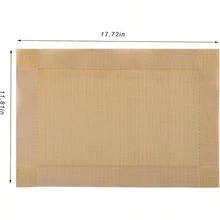 Washable Vinyl Placemats Set Of 4 For Indoor/Outdoor Use - B-four-corner-gold - View 5