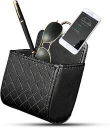 Yosoo Coche Auto Respaldo Interior Aire Ventilación Celular Organizador bolsa bolsa caja almacenamiento ordenado moneda bolso estuche con gancho (negro) - Negro - Ver 9