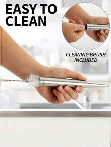 4pcs/2pcs Stainless Steel Turkey Baster, Injector For Cooking - , Metal Turkey Baster With Silicone Suction Cup - Large Turkey Baster - Includes 2 Detachable Needles And Cleaning Brush, Black, Home, Kitchen, Kitchen Accessories