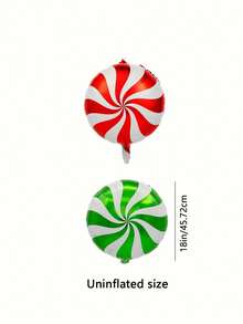 10 pièces Ballons ronds en feuille métallique de 18 pouces, rouge et vert, tourbillonnants. Décoration de fête de Noël et du Nouvel An, ballons en feuille métallique pour la maison et la cuisine