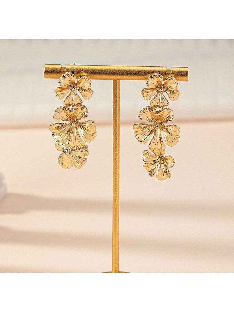 1 Pair Fashionable Bohemian Style Flower Earrings