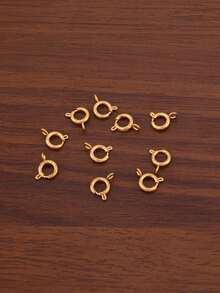 10Pcs 18K Gold Plated 5-18mm Circle Spring Buttonr Stainless Steel Clasps Hooks End Connectors For DIY Bracelet Necklace Clasps Jewelry Making Accessories - Spring Buckle - View 5