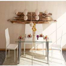 Modern Glass Dining Rectangle Table With Chromed Legs,Kitchen Dining Room Furniture - White - View 6