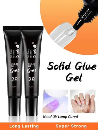 5 件/2 件/1 件软凝胶指甲胶固体指甲胶凝胶，需要灯固化浸泡胶水强力指甲胶凝胶用于丙烯酸指甲延长假指甲胶按压指甲用于凝胶果冻尖端，需要紫外线灯固化