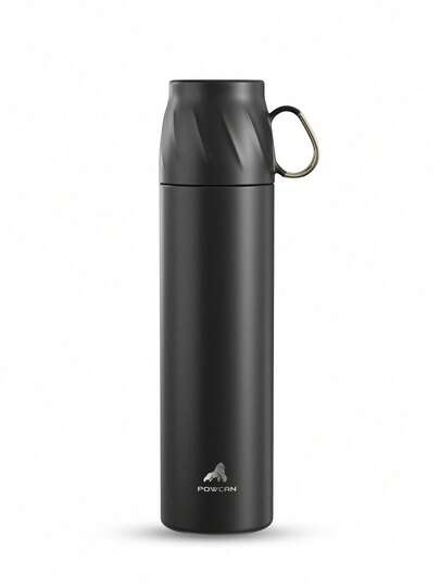 16oz Double-Wall Stainless Steel Thermos Cup, 24-Hour Heat Preservation And Leak-Proof, Multi-Purpose Cup Lid Suitable For Sports, Fitness, Travel, School